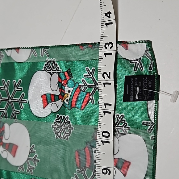 Snowman Snowflakes Christmas Silky Long Scarf #W-791 - Picture 3 of 5